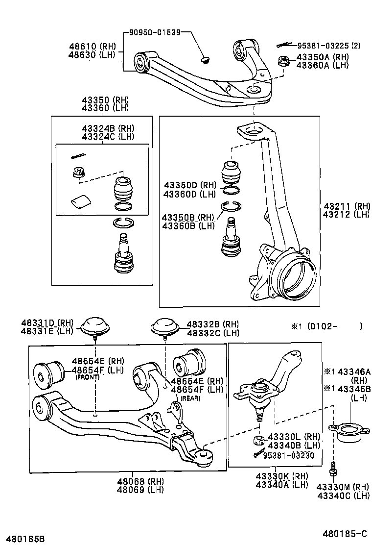 90080-10123 BOLT (FOR STEERING KNUCKLE RH) product image