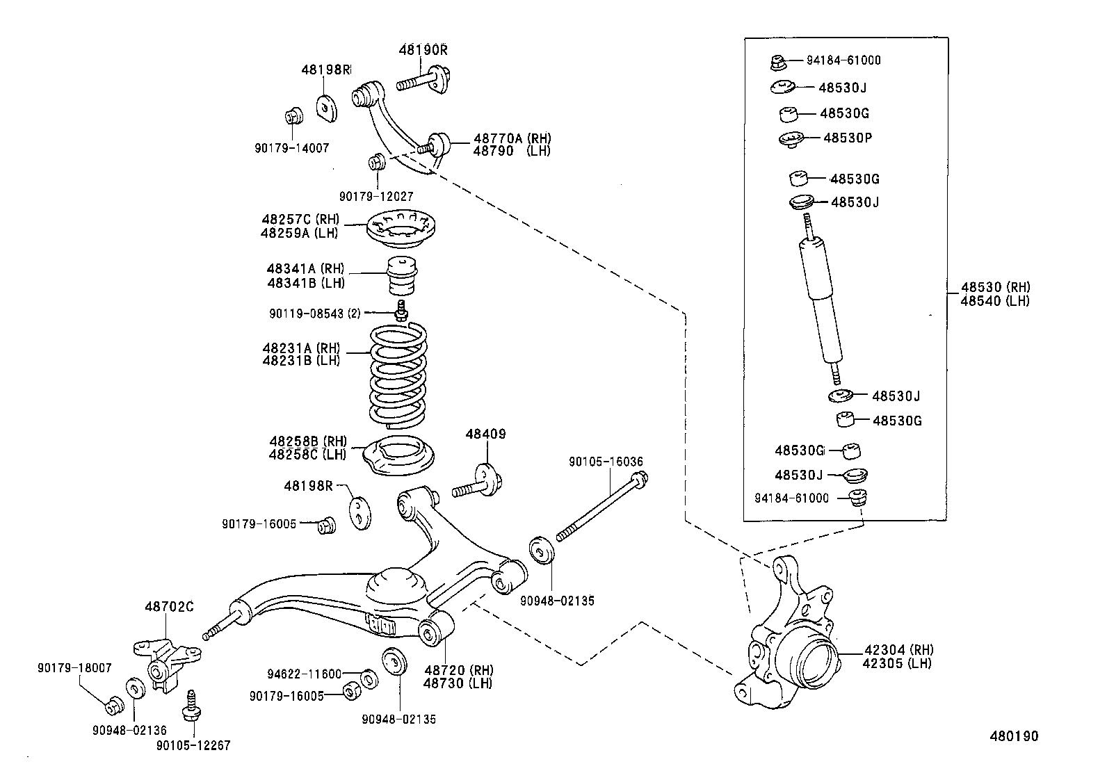 48231-28320 SPRING, COIL, REAR RH product image