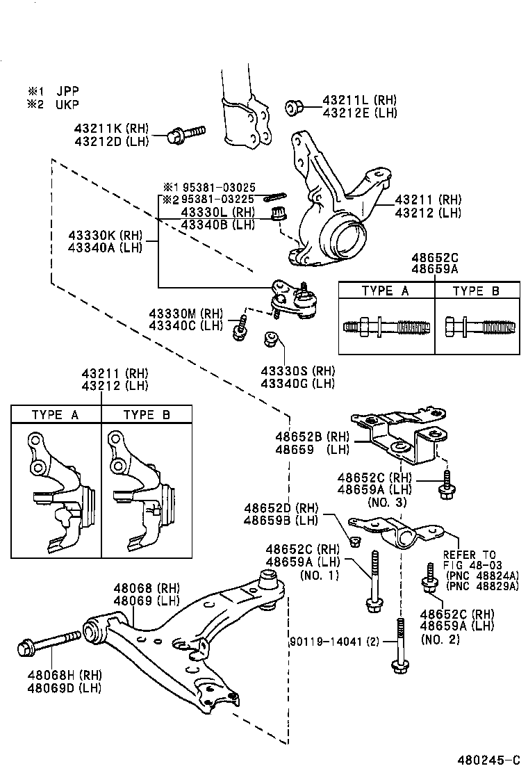 43330-09090 JOINT ASSY, LOWER BALL, FRONT RH product image