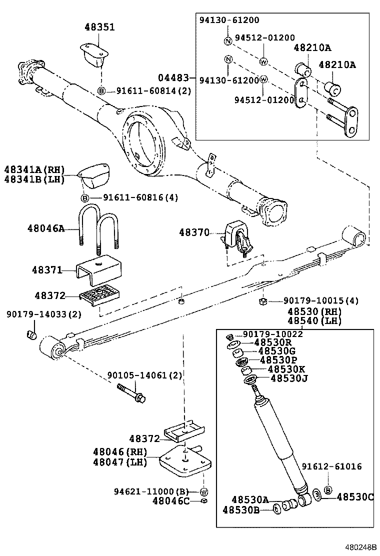 04483-13031 SHACKLE KIT, REAR SPRING product image