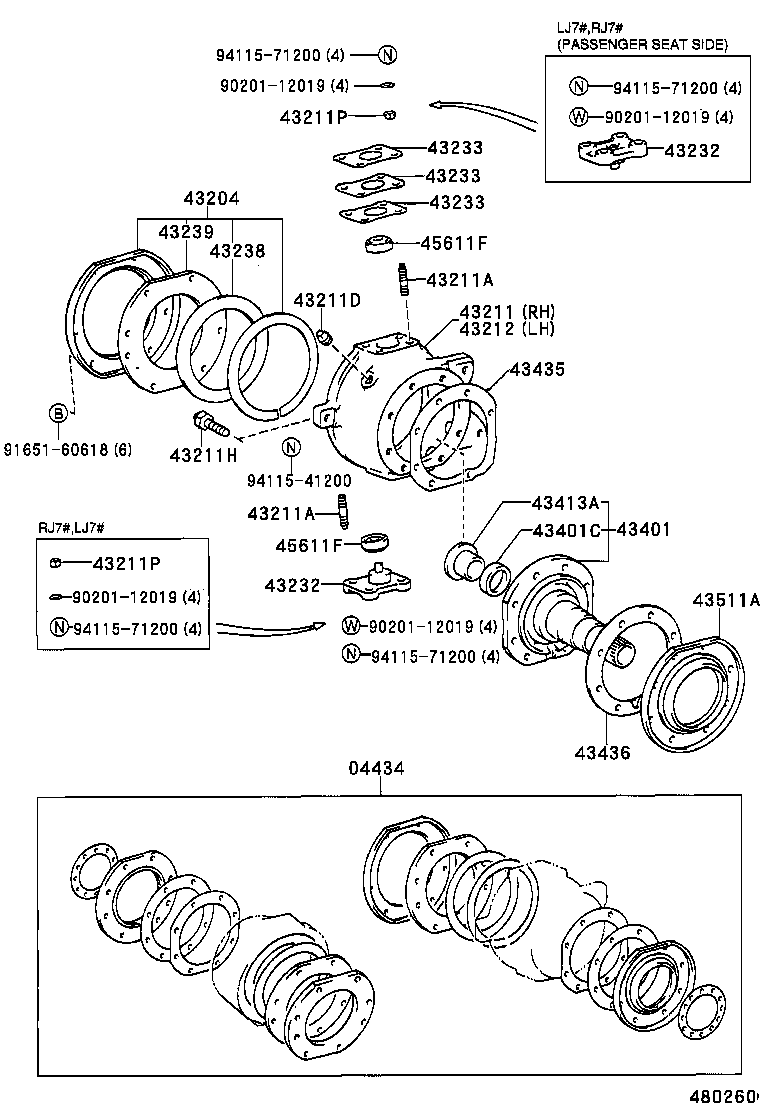 43204-60041 SEAL SUB-ASSY, STEERING KNUCKLE OIL product image