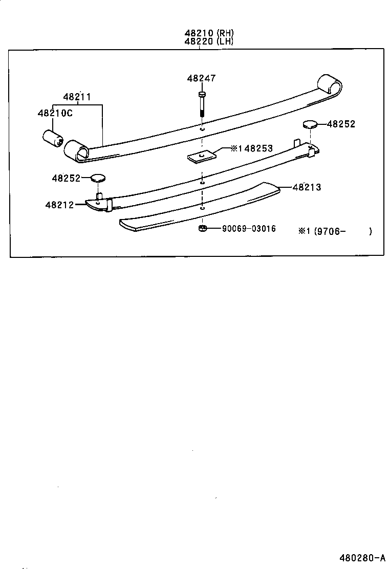 48210-04032 SPRING ASSY, REAR RH product image