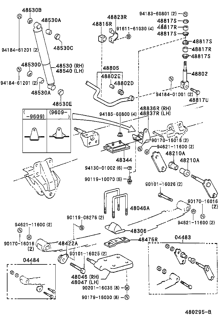 48046-36201 SEAT SUB-ASSY, SPRING U BOLT, RH product image