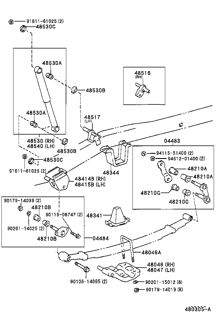 48414-34010 BRACKET, SPRING, NO.3 RH product image