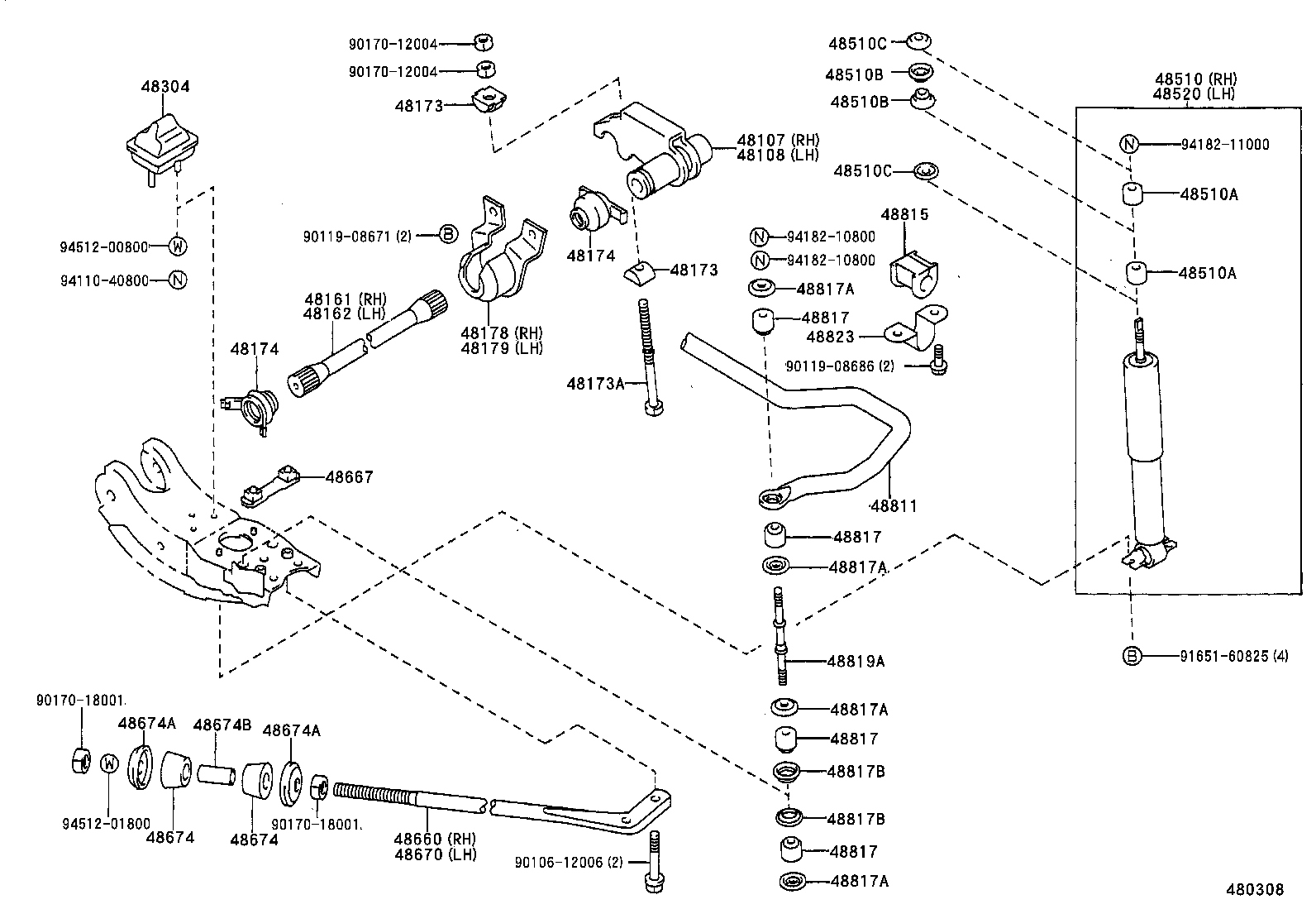 48815-35080 BUSH, FRONT STABILIZER BAR, NO.1 product image