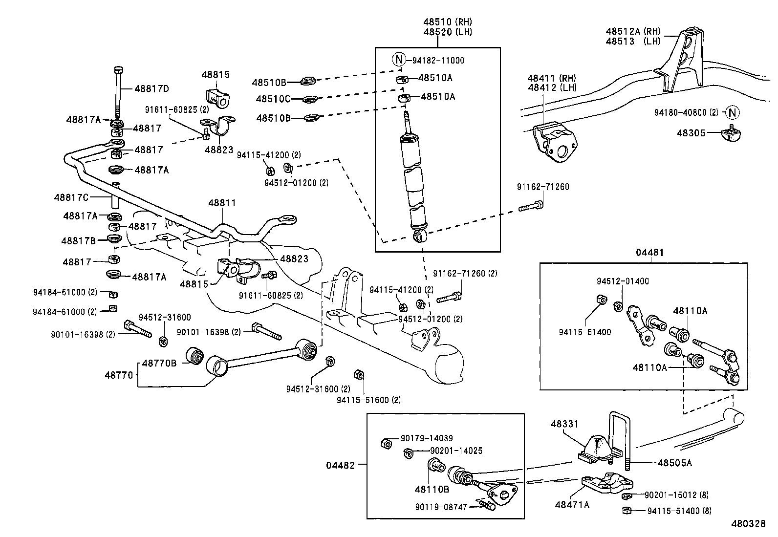 48815-35080 BUSH, FRONT STABILIZER BAR, NO.1 product image