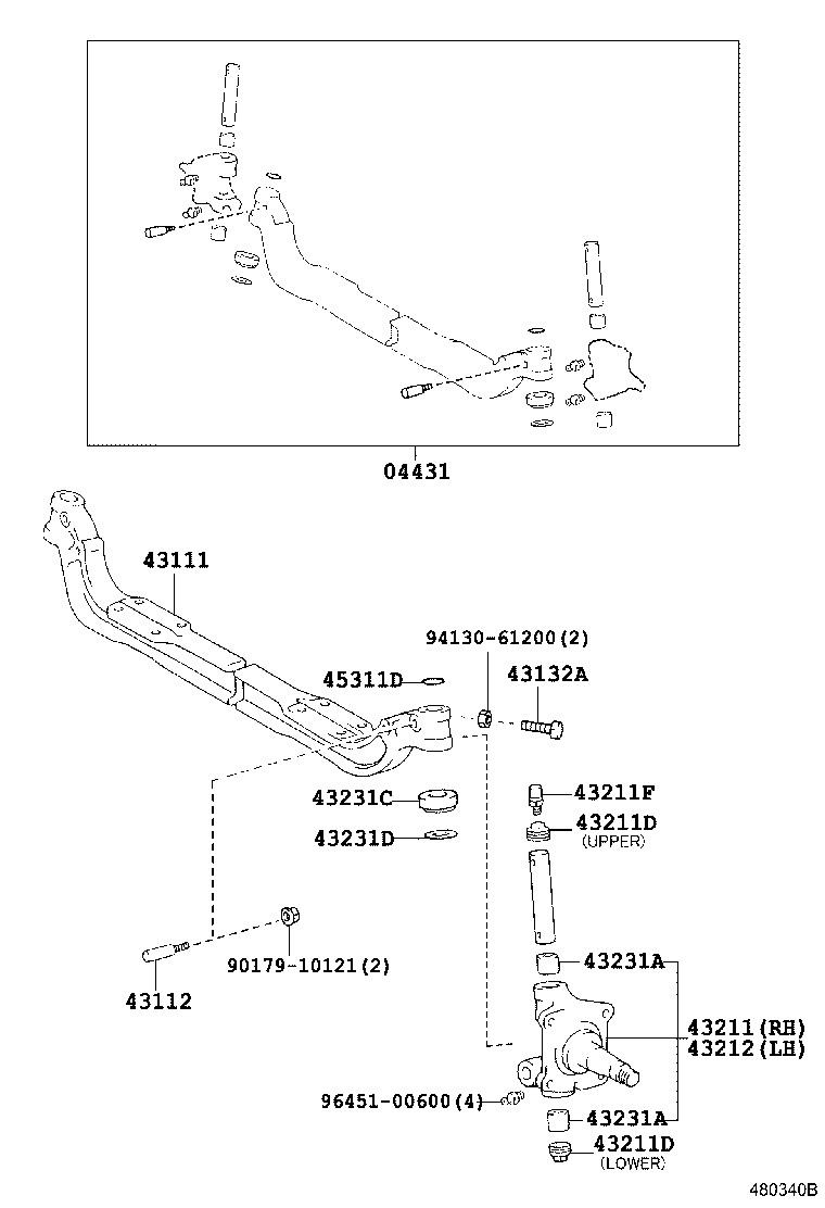 04431-36061 PIN KIT, STEERING KNUCKLE KING product image