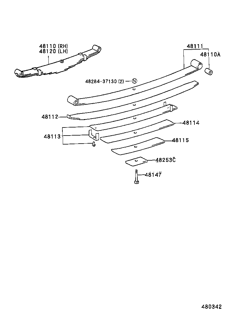 48101-36042 LEAF, FRONT SPRING, NO.1 product image