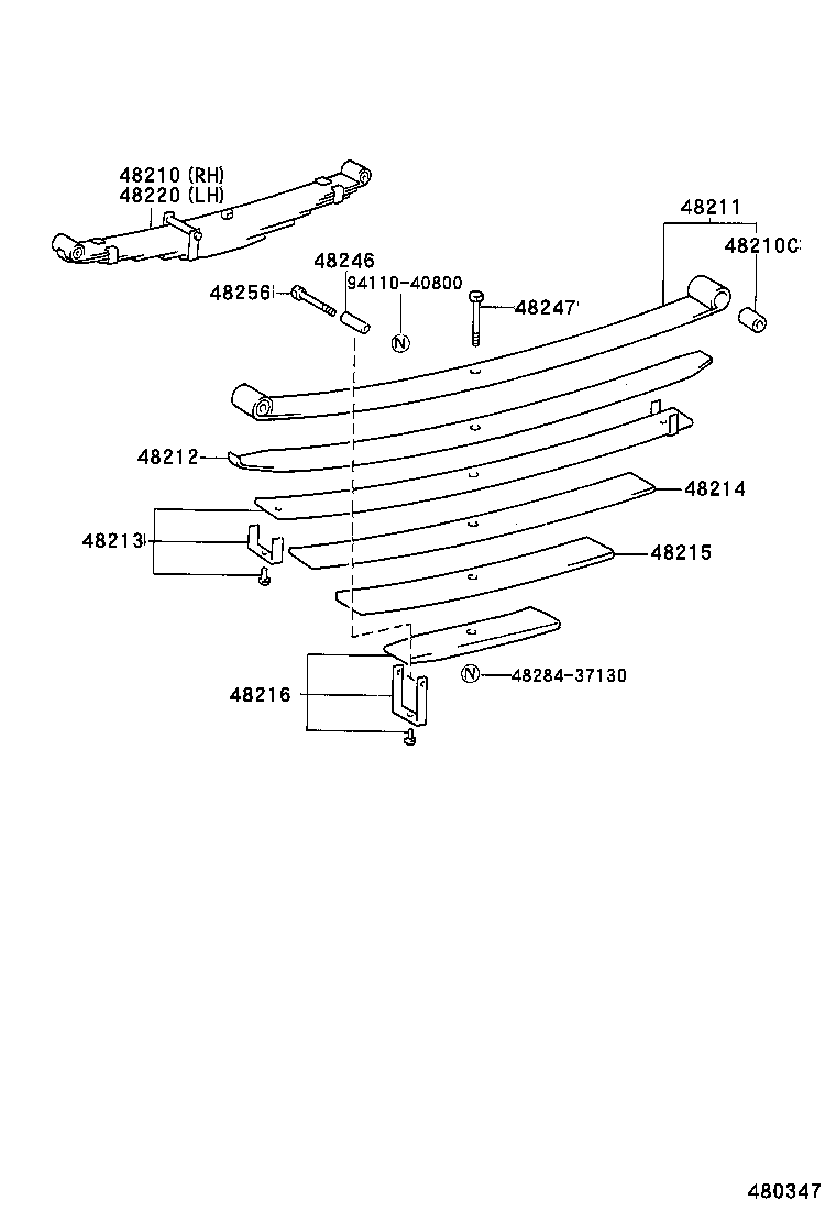 48046-36201 SEAT SUB-ASSY, SPRING U BOLT, RH product image