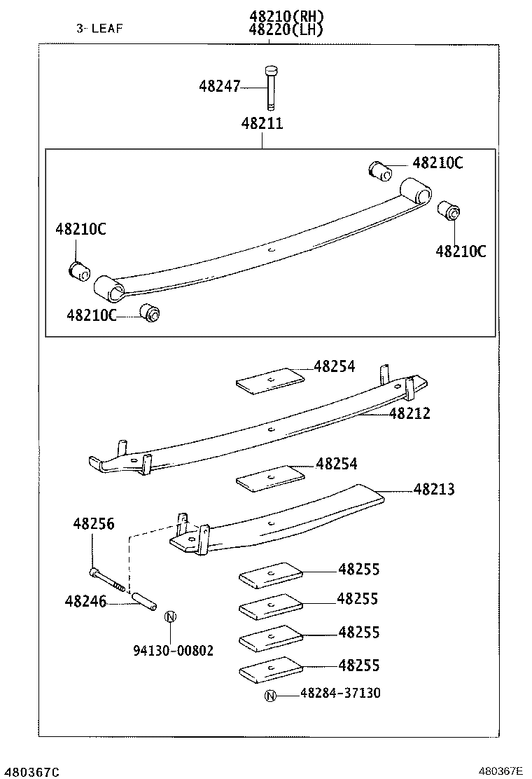 48202-3B443 LEAF, REAR SPRING, NO.3 product image