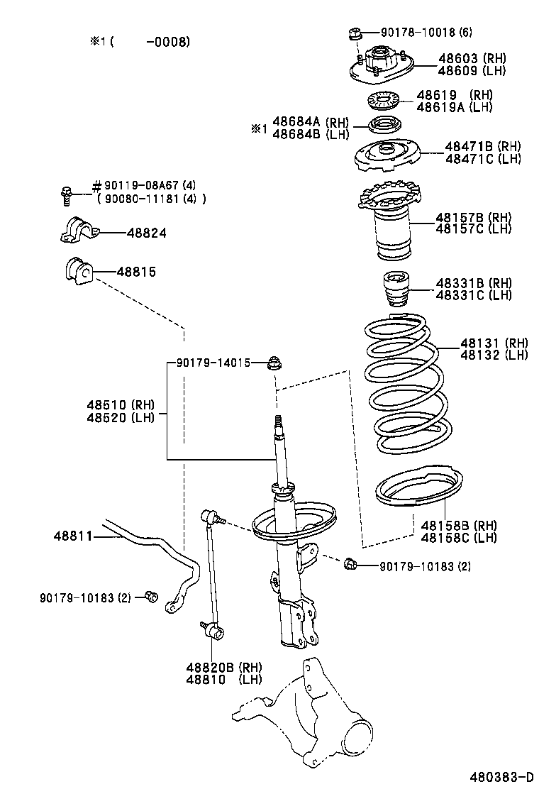 48157-08010 INSULATOR, FRONT COIL SPRING, UPPER RH product image