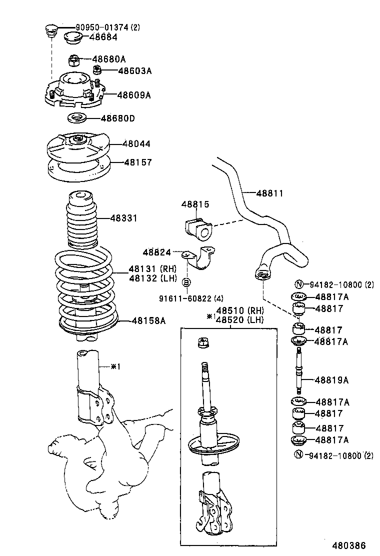 48157-16040 INSULATOR, FRONT COIL SPRING, UPPER product image