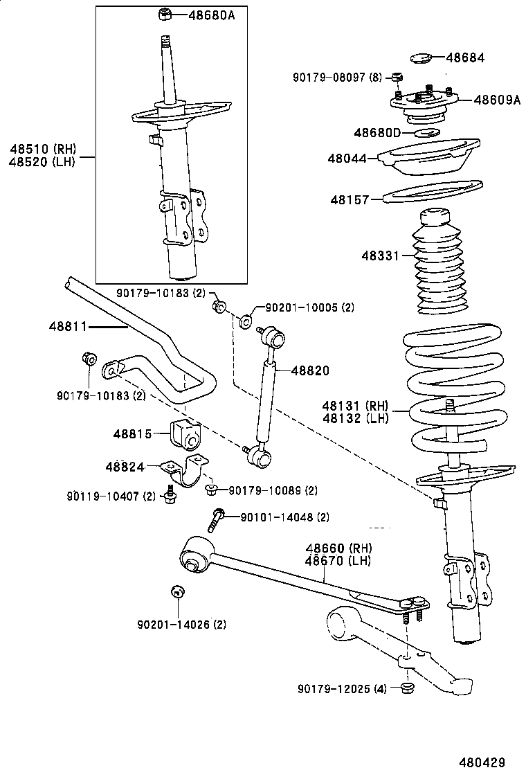 48157-17020 INSULATOR, FRONT COIL SPRING, UPPER product image