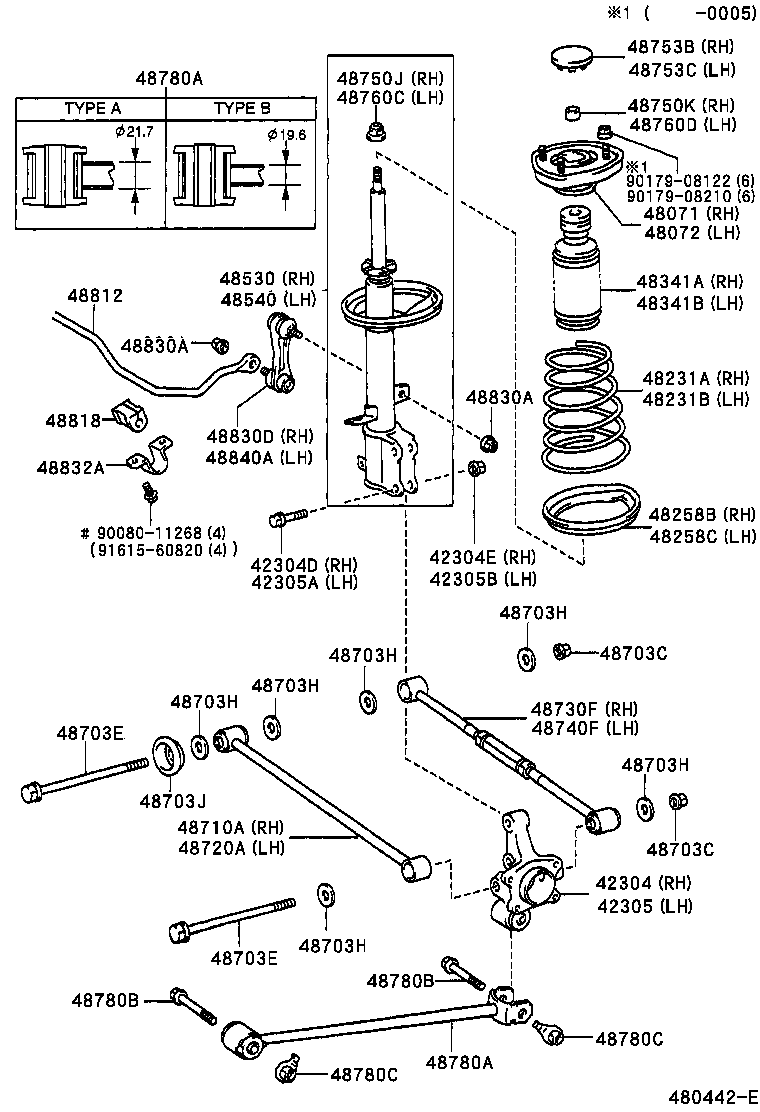 48071-02041 SUPPORT SUB-ASSY, REAR SUSPENSION, RH product image