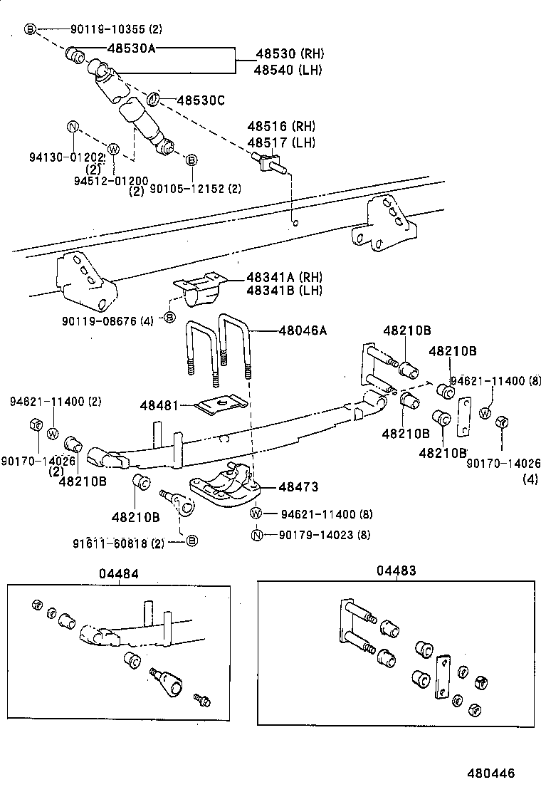 48531-80449 ABSORBER ASSY, SHOCK, REAR RH product image