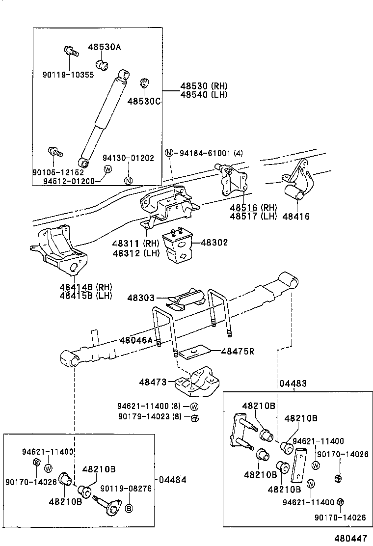 48406-25020 BRACKET, SPRING, NO.4 product image