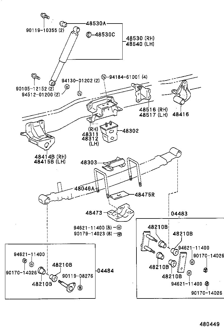 48406-25020 BRACKET, SPRING, NO.4 product image
