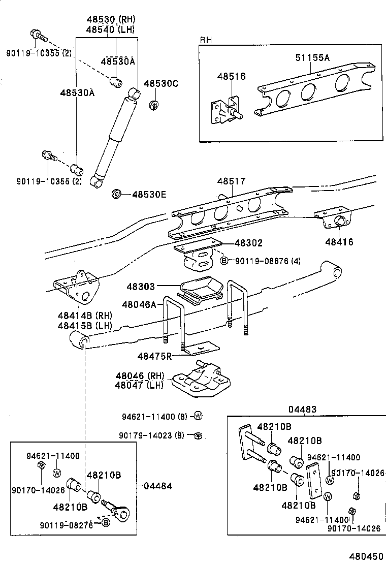 48406-25020 BRACKET, SPRING, NO.4 product image