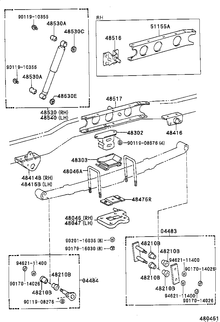 48406-25020 BRACKET, SPRING, NO.4 product image