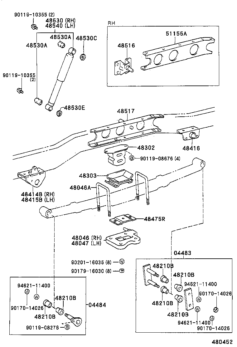 48406-25020 BRACKET, SPRING, NO.4 product image