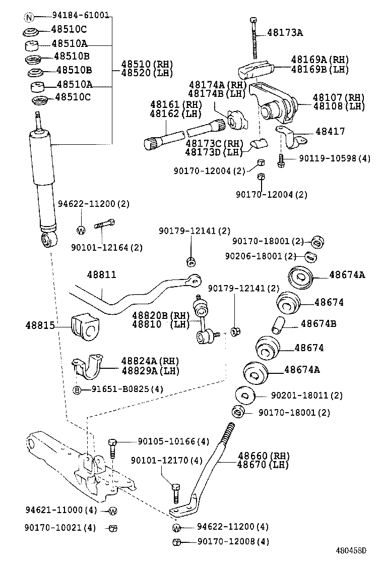 48815-26200 BUSH, FRONT STABILIZER BAR, NO.1 product image