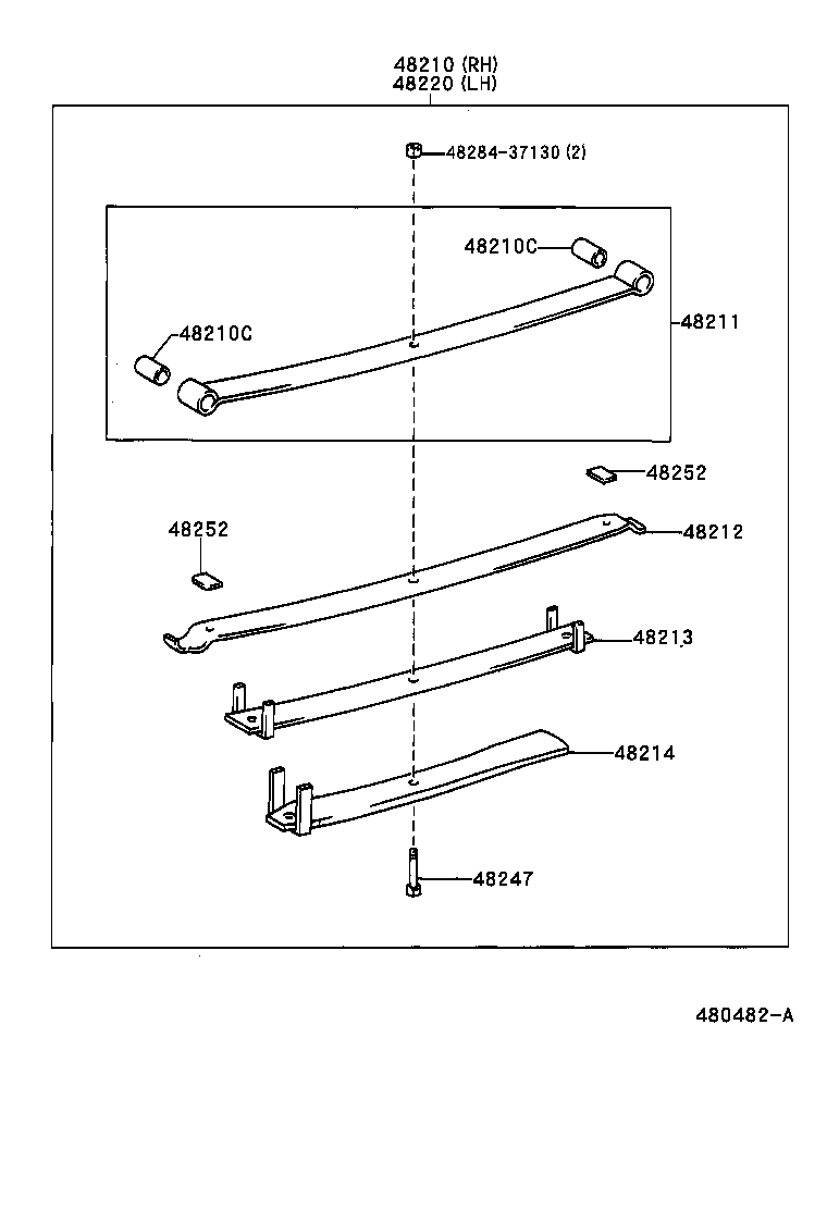 48406-25020 BRACKET, SPRING, NO.4 product image