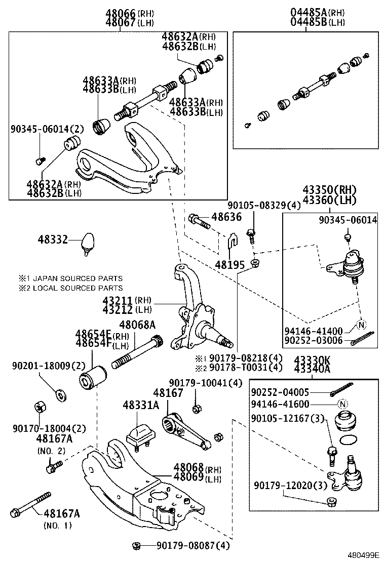 43201-34011 KNUCKLE, STEERING, RH product image