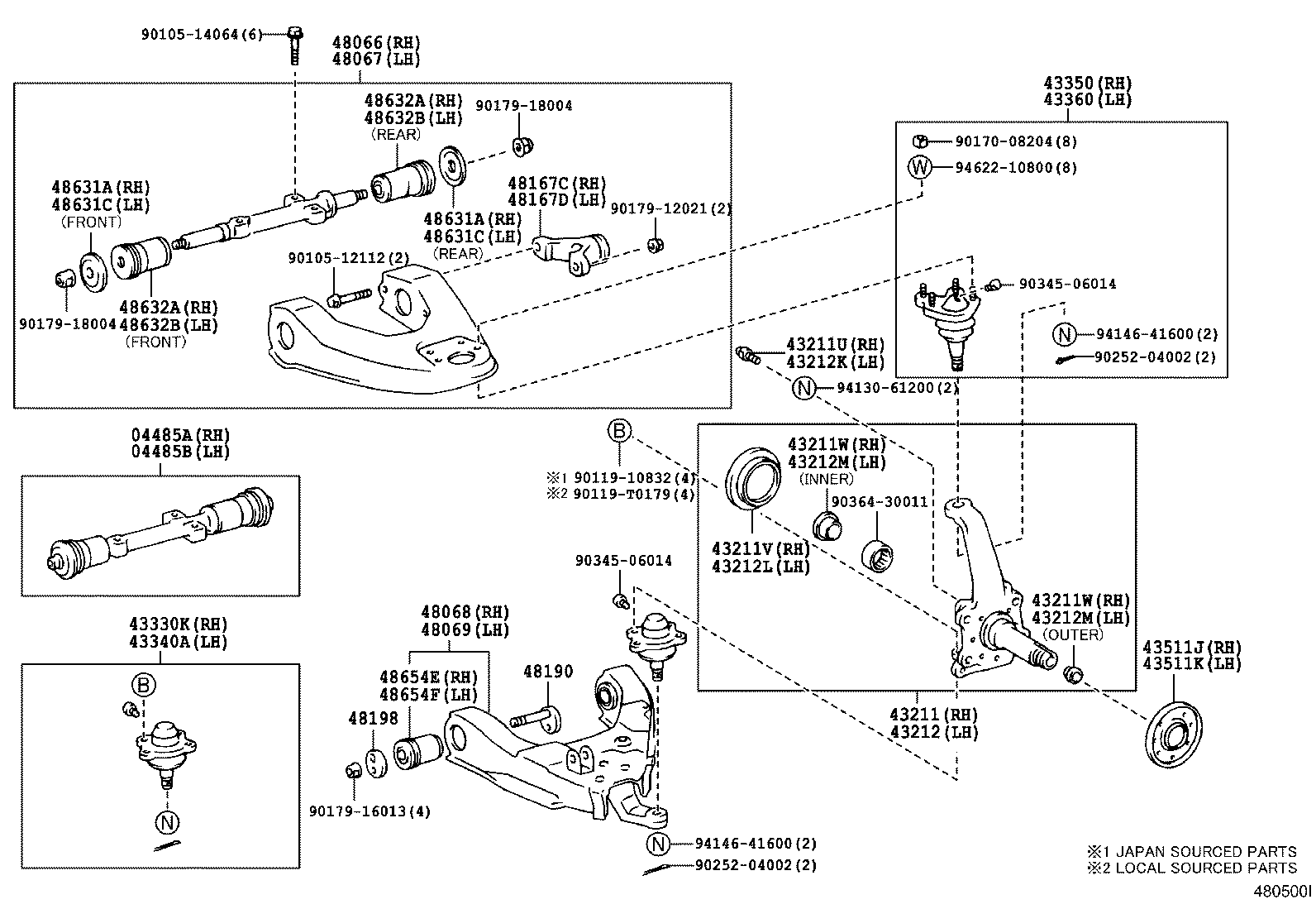 43201-04030 KNUCKLE, STEERING, RH product image