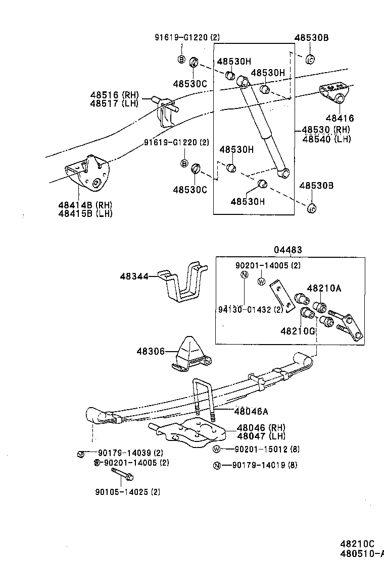 48404-35060 BRACKET, SPRING, NO.3 RH product image