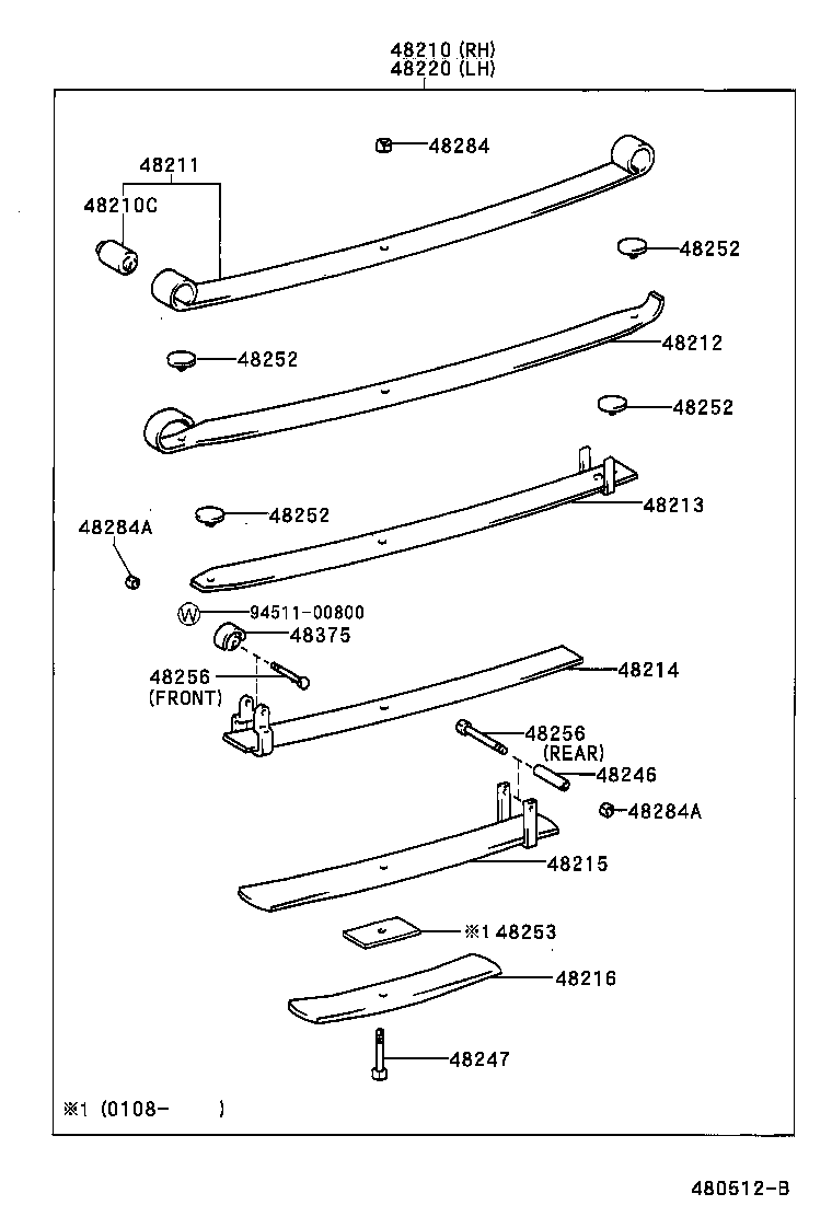 48202-35870 LEAF, REAR SPRING, NO.3 product image
