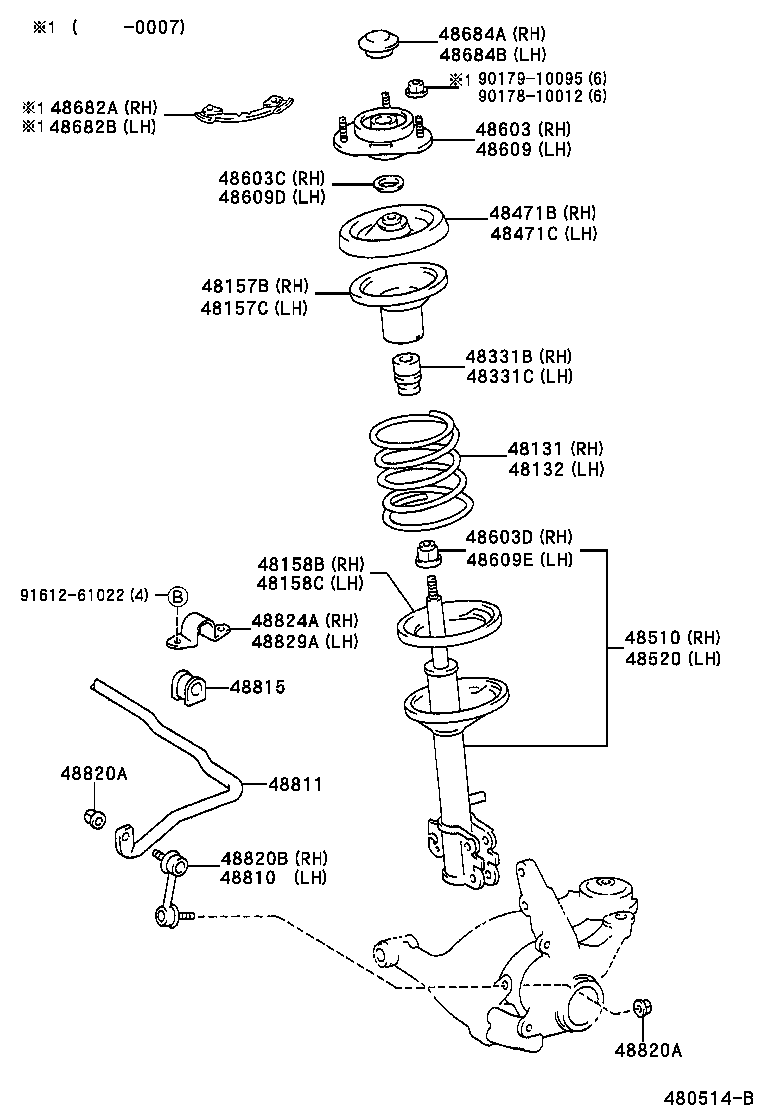 48131-05500 SPRING, FRONT COIL, RH product image