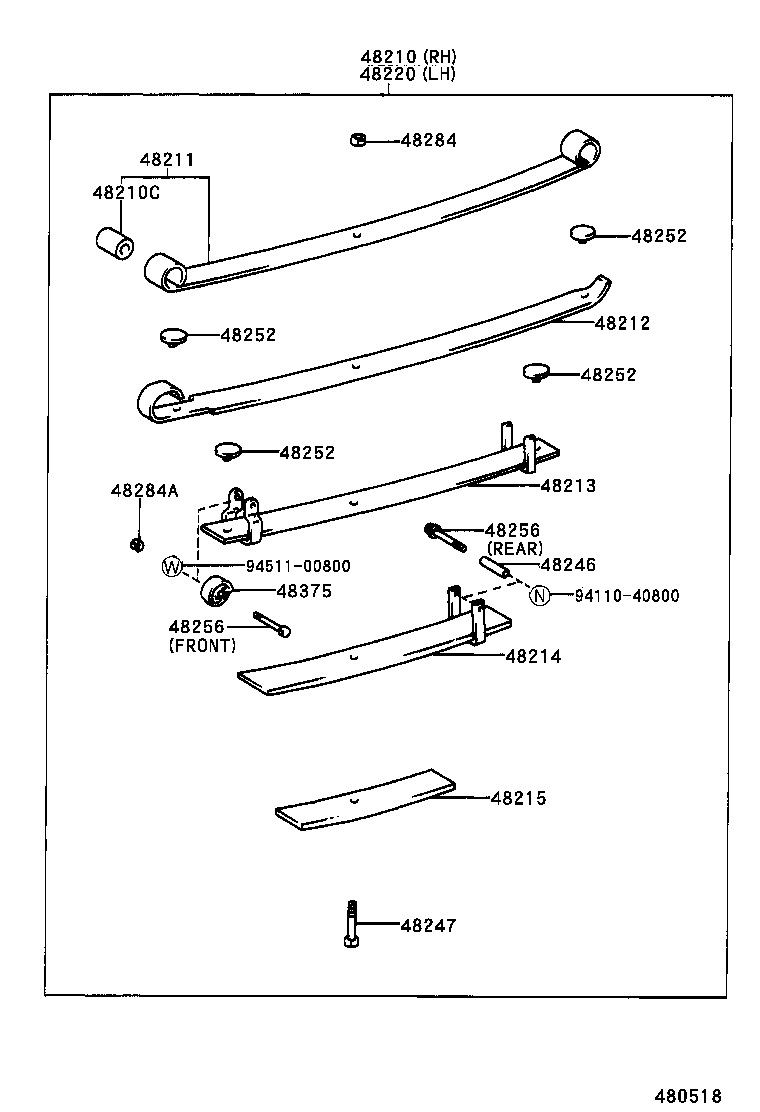04484-04010 PIN KIT, REAR SPRING product image