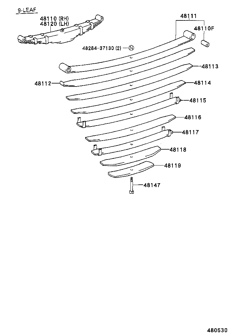 48511-80015 ABSORBER ASSY, SHOCK, FRONT RH product image