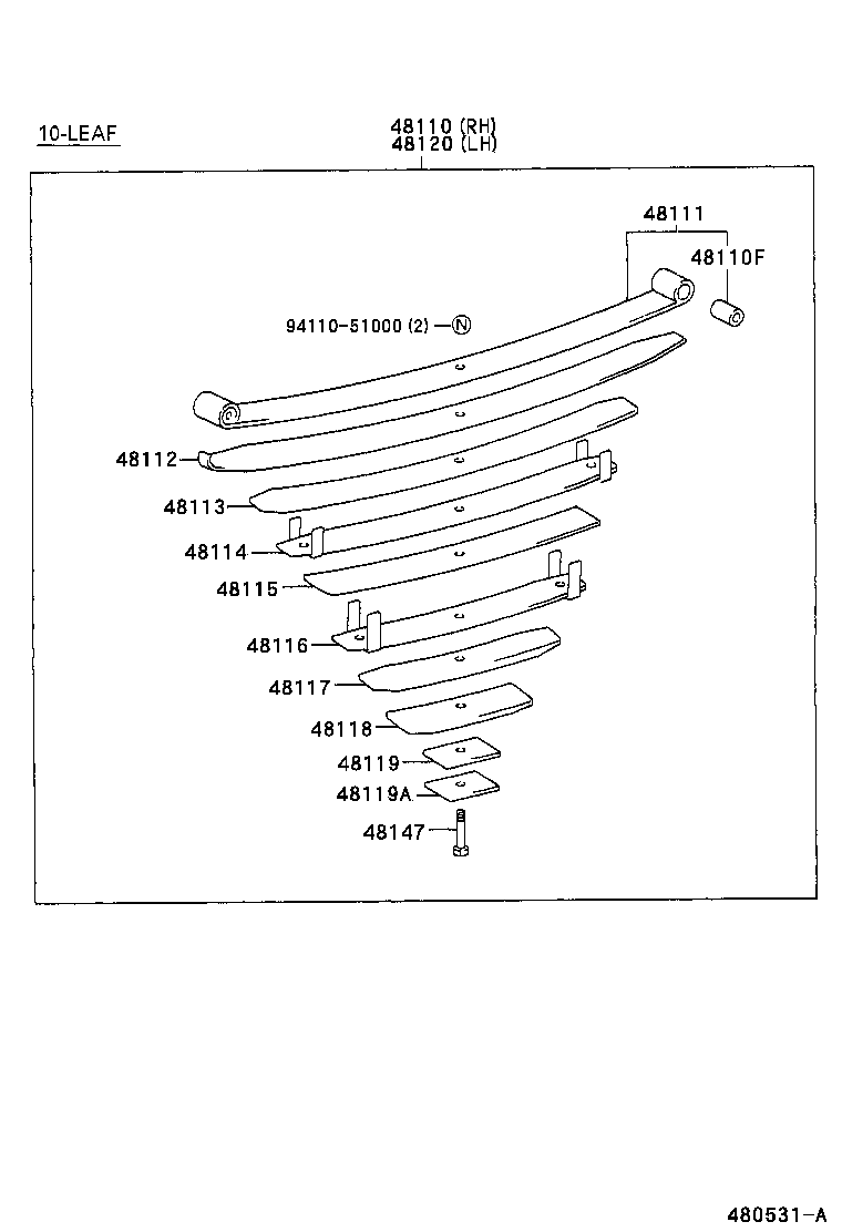 48511-80015 ABSORBER ASSY, SHOCK, FRONT RH product image