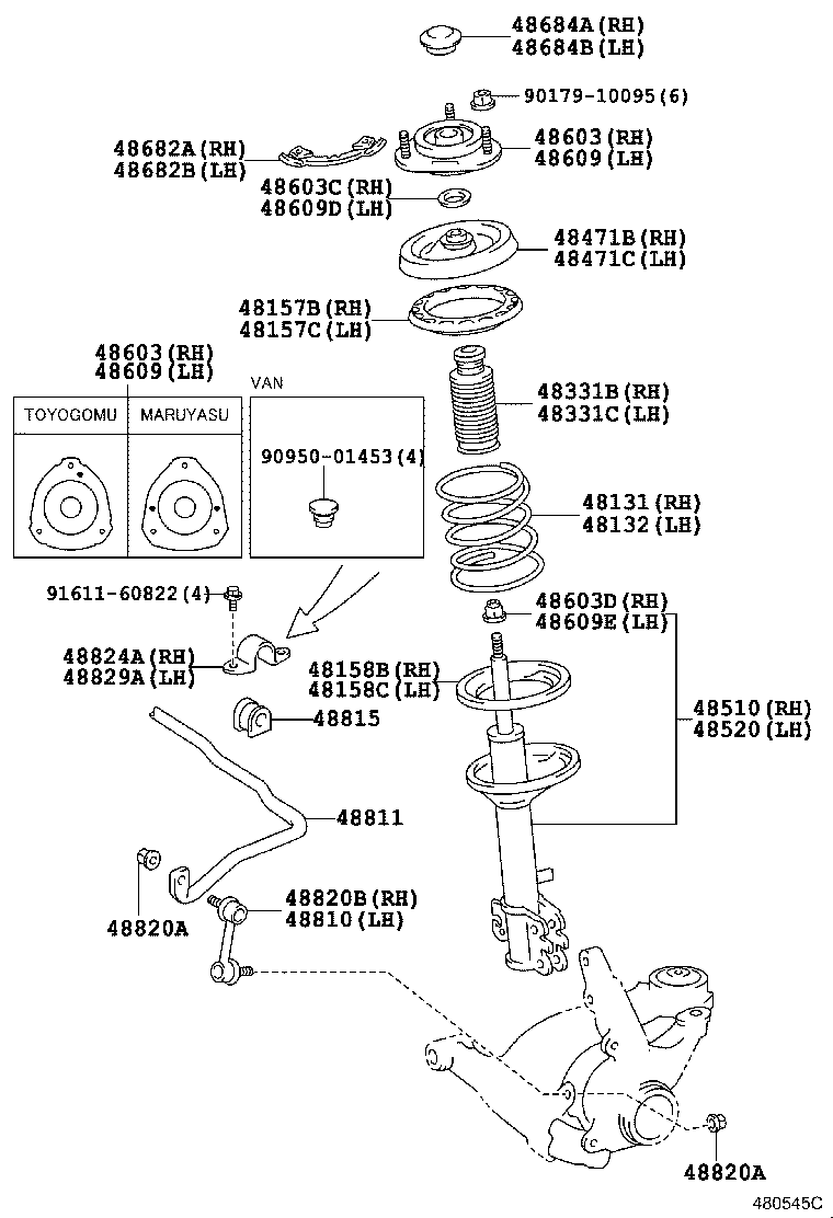 48131-21180 SPRING, FRONT COIL, RH product image