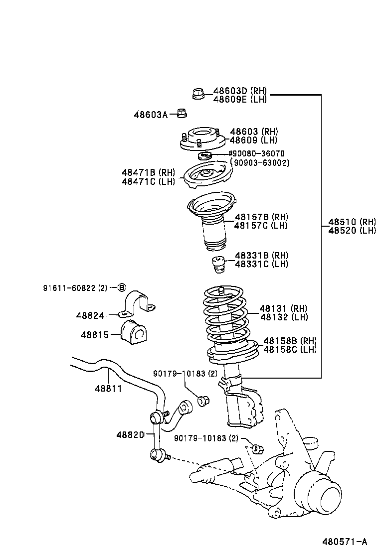 48158-07010 INSULATOR, FRONT COIL SPRING, LOWER RH product image