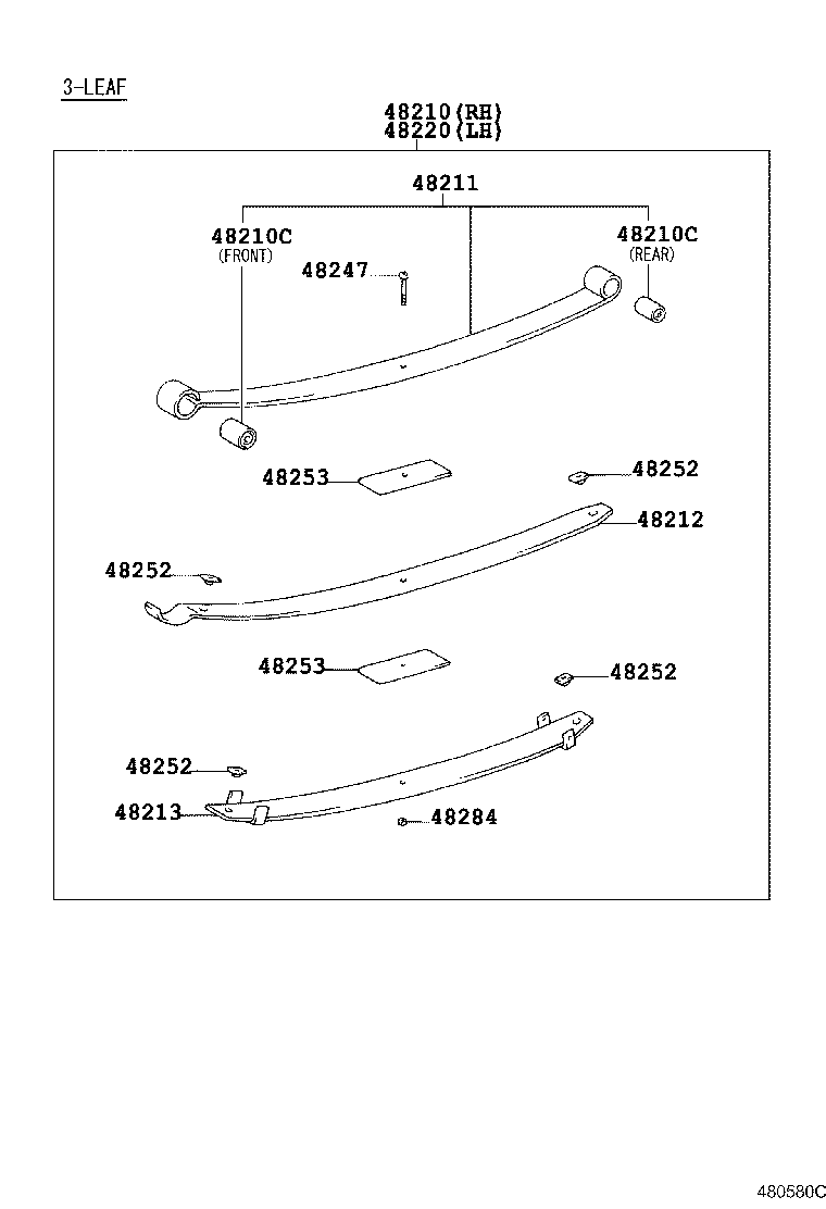 48414-36330 BRACKET, SPRING, NO.3 RH product image