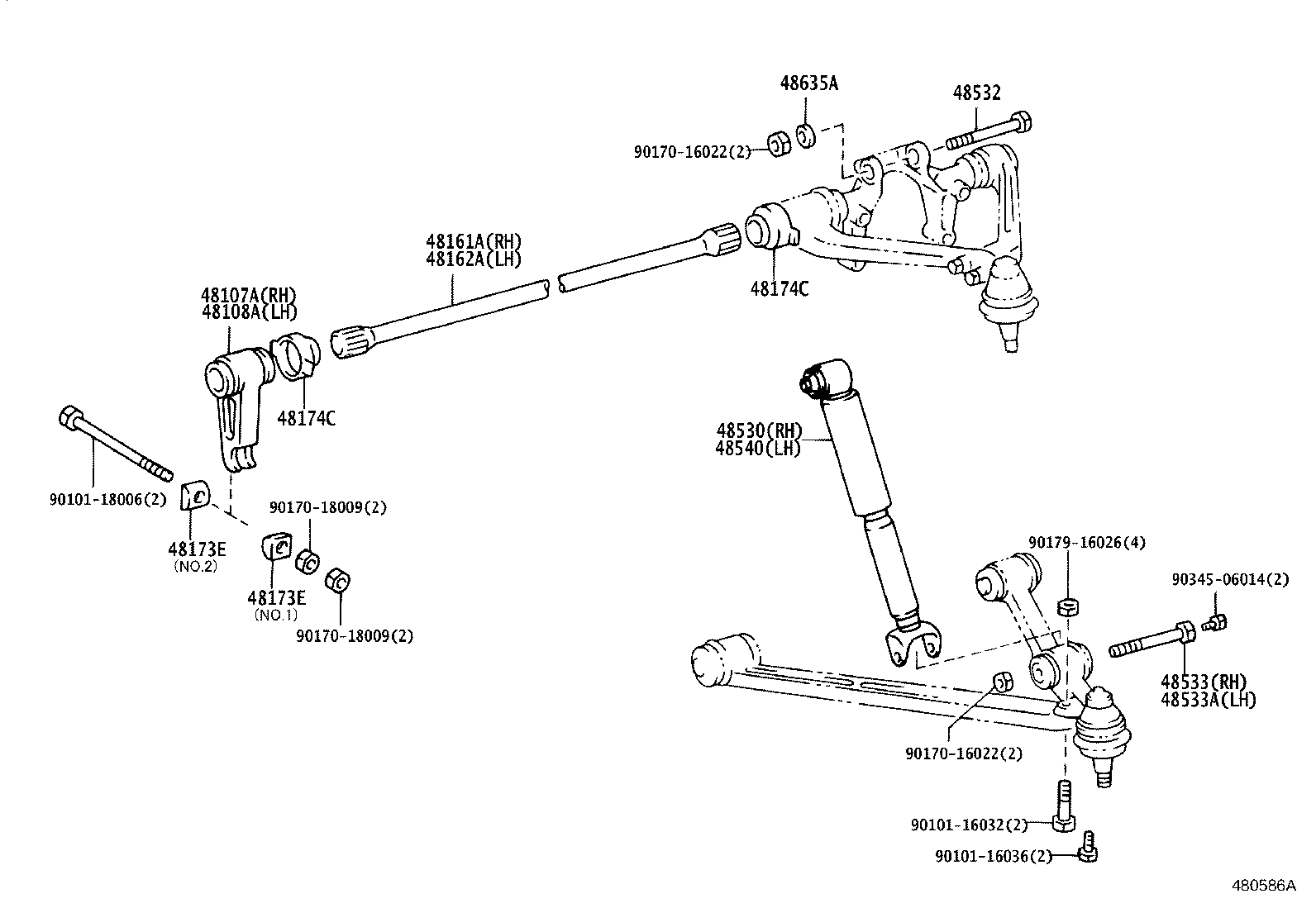 48414-36310 BRACKET, SPRING, NO.3 RH product image