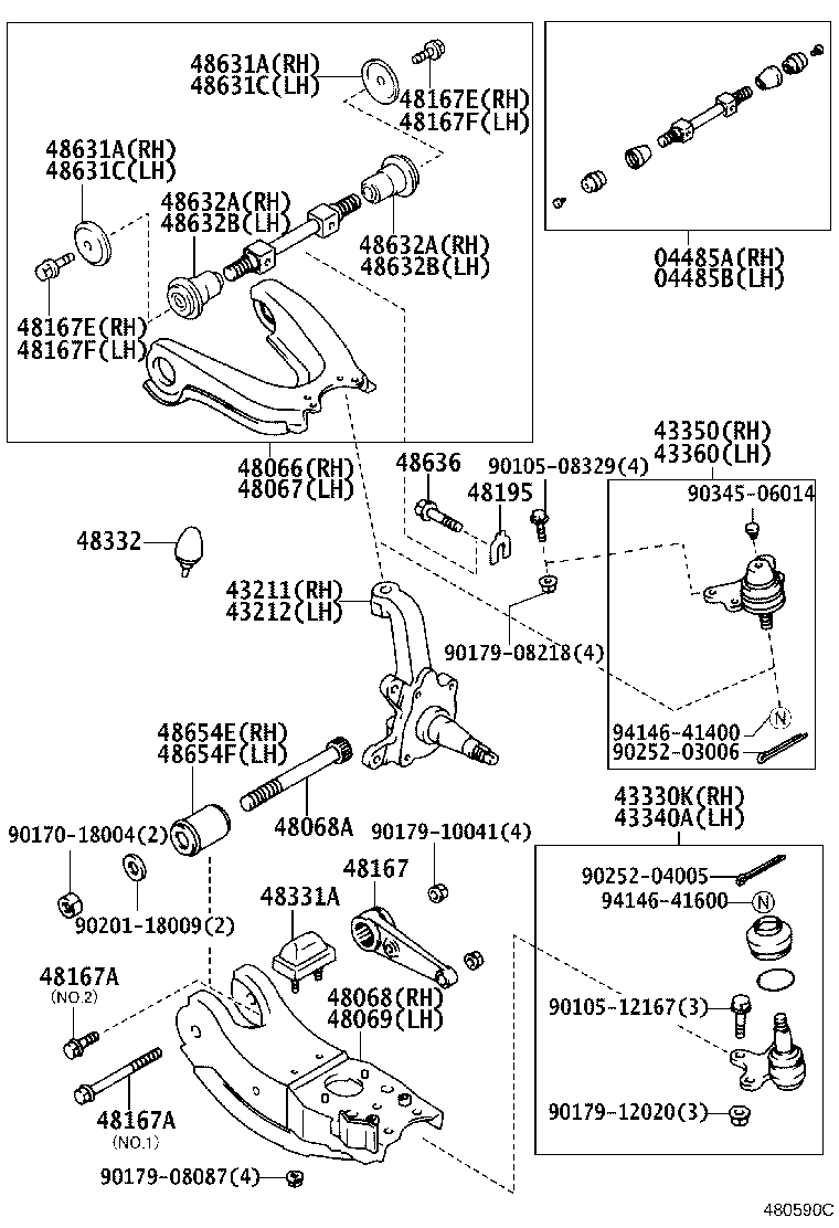 43201-04030 KNUCKLE, STEERING, RH product image