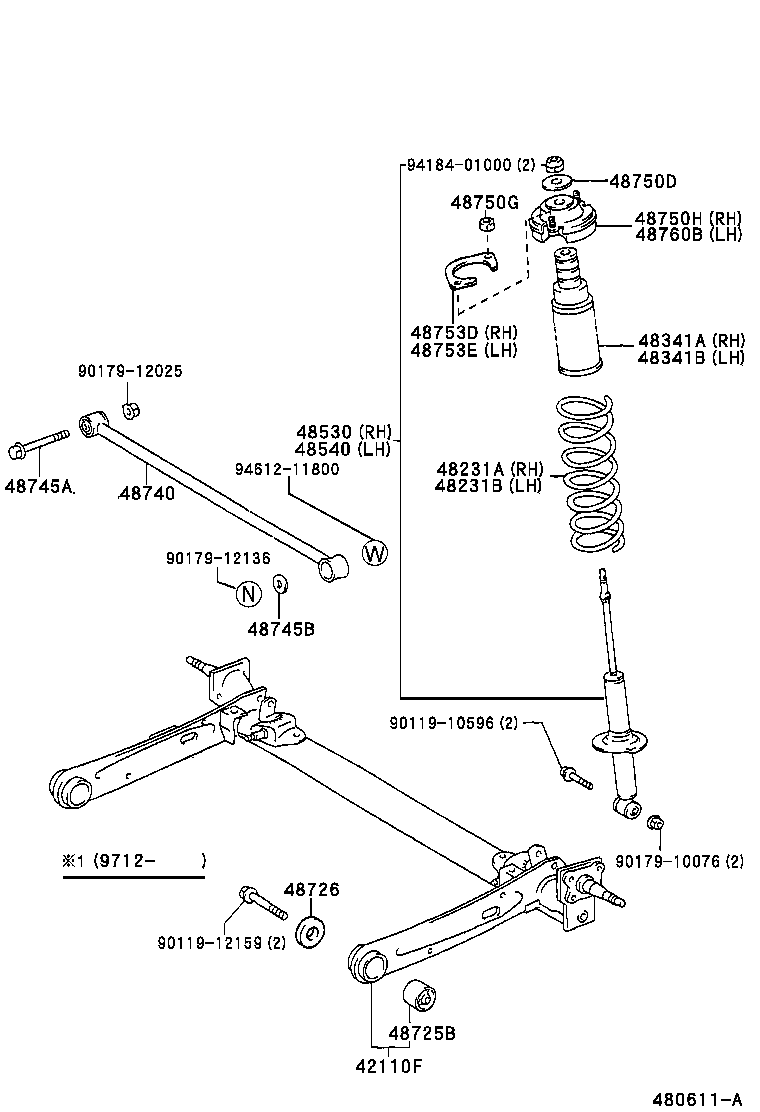 42110-16170 BEAM ASSY, REAR AXLE product image