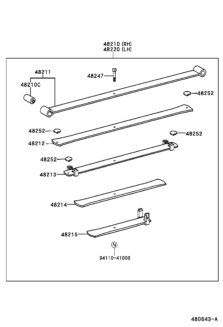 04484-04010 PIN KIT, REAR SPRING product image