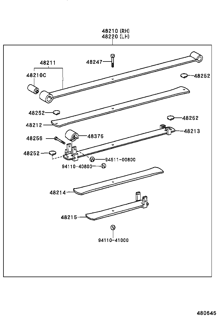 04484-04010 PIN KIT, REAR SPRING product image