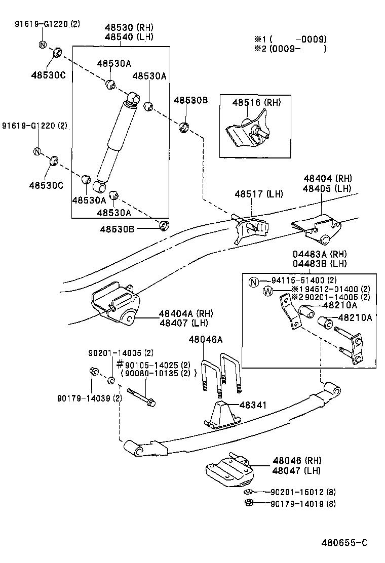 48210-04032 SPRING ASSY, REAR RH product image