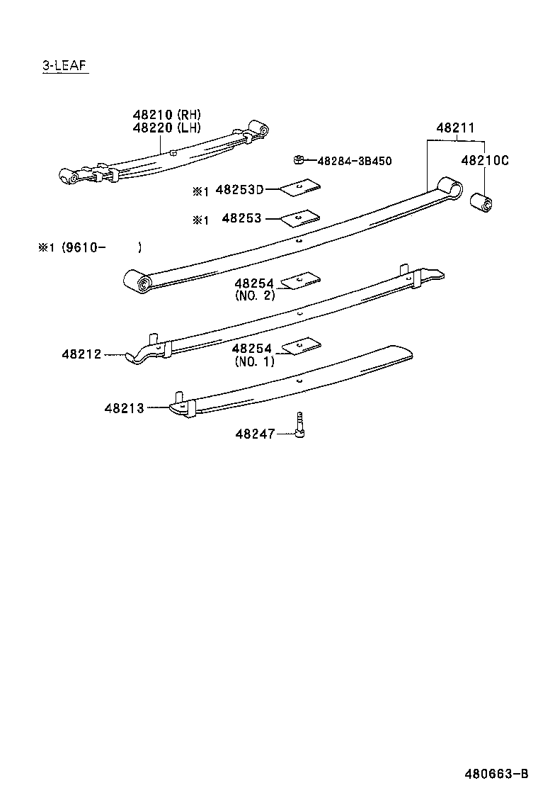 48202-3B443 LEAF, REAR SPRING, NO.3 product image