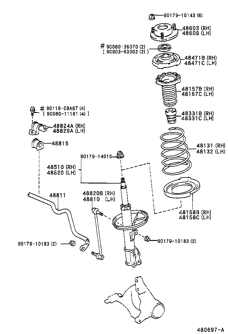 48131-AA050 SPRING, FRONT COIL, RH product image