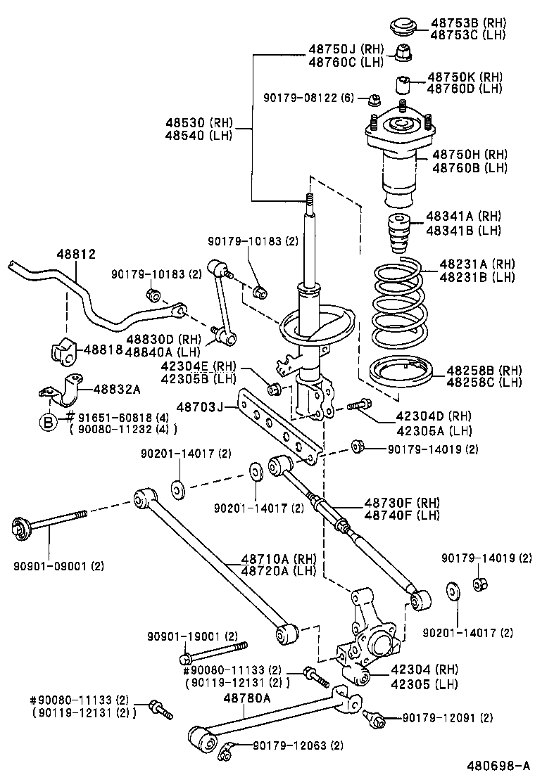 48231-AA030 SPRING, COIL, REAR RH product image