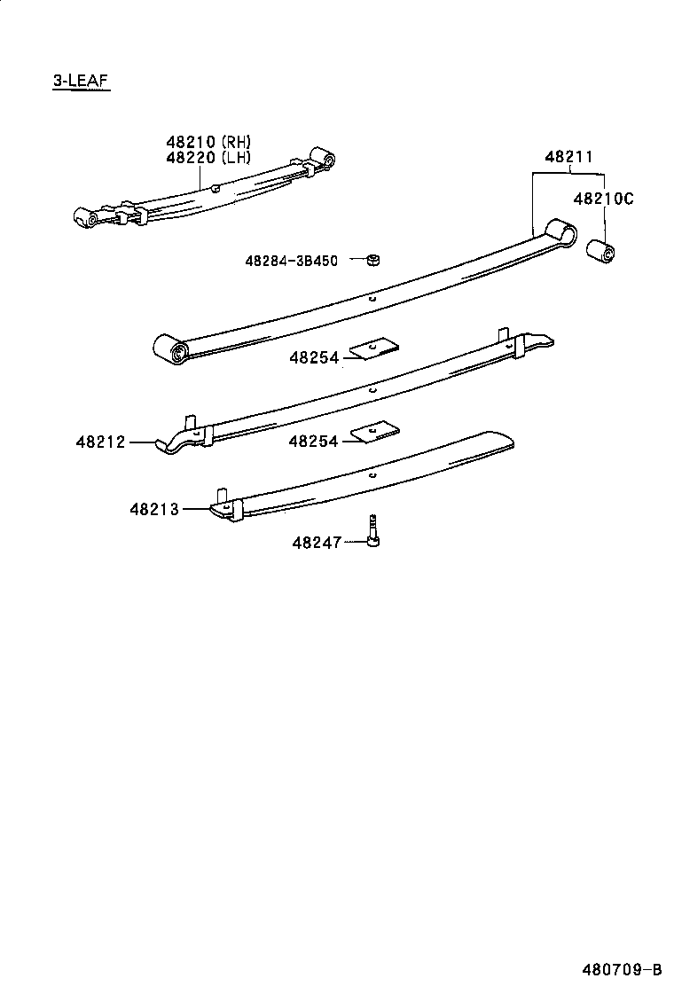 48202-3B443 LEAF, REAR SPRING, NO.3 product image