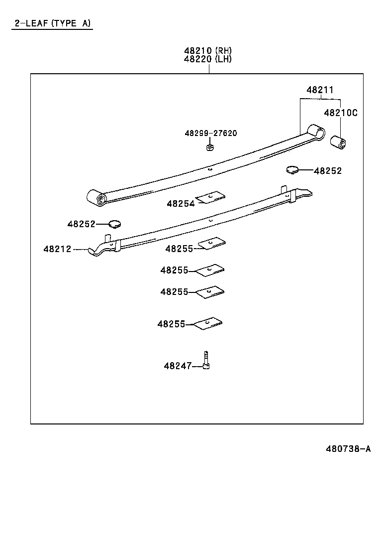 48213-2E100 LEAF, REAR SPRING, NO.3 product image