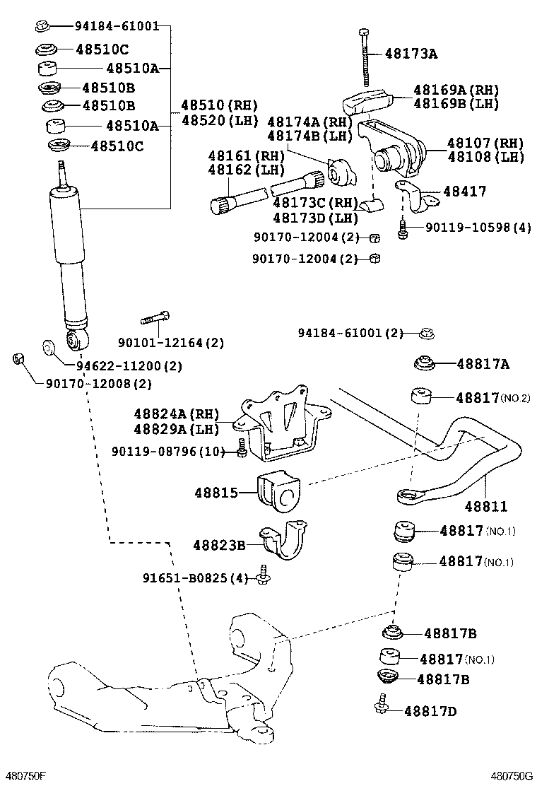 48815-26200 BUSH, FRONT STABILIZER BAR, NO.1 product image