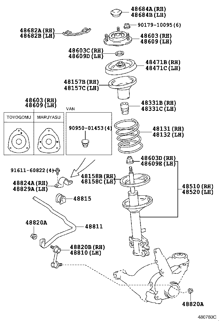 48131-21180 SPRING, FRONT COIL, RH product image